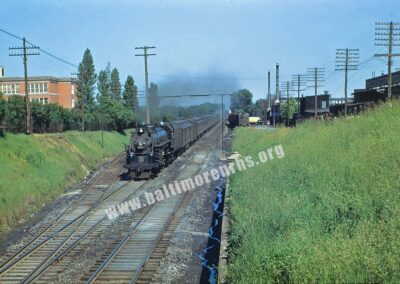 June 1948 - Westbound B&O Hospital Train at Clifton Park, Baltimore; P-7 5317 'President Hayes' Locomotive