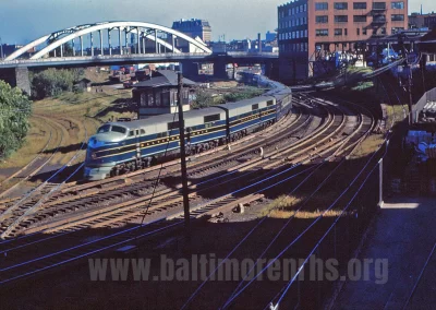 1949 - B&O Royal Blue, Train #28, from North Ave. Bridge
