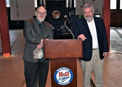 Ralph “Bob” Bitzer, left, and Joe Maloney were honored for being recent recipients of their 60-year membership pins in the NRHS.
