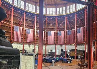 The banquet was served on the roundtable inside the iconic roundhouse of the museum.