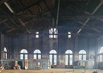 The South Car Shop has had a recent $13M update to replace all broken windows and reinforce the roof. When the shop was in operation for the B&O, Garry said tracks came through all of the doors in the shop.