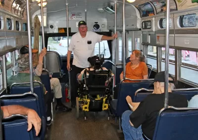 The motorman of PCC No. 2168 provides an interesting history of this vintage streetcar to chapter members and guests.